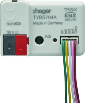 Schakinterface/Binaire Ingang 4-Vdg Knx Secure-HAGER