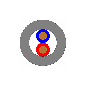 SIGNAALKABEL  2X0,8 GRIJS DCA-S2-HOF