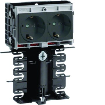 Sl Frame Met Dubbele Cont Doos Goot 115 Mm Hoog Zw-HAGER