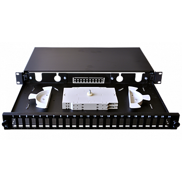SPLICE BOX incl. paneel 24 x Duplex SC 1HU zwart-GRAYLE