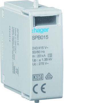 Steekelement T2 L-N Uc 275 V Imax 40 Ka Up 1,35 Kv-HAGER