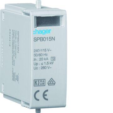 Steekelement T2 N-Pe Uc 260 V Imax 40 Ka Up 1,5 Kv-HAGER