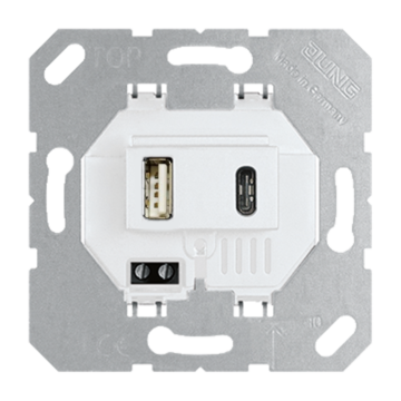 USB 1xA en 1xC laadcontactds. alpine wit-JUNG