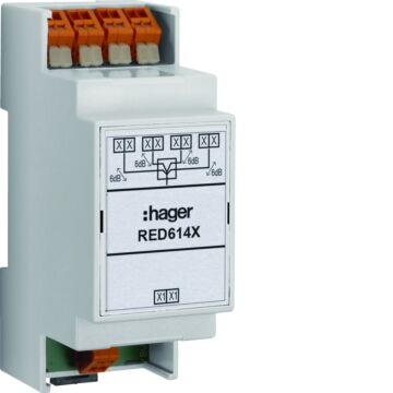 Videoverdeler 4-Voudig, 2-Draads, Din-Rail-HAGER