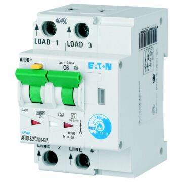 Vlamboogautomaat (AFDD) 6A 2p C-kar 10mA kortvertraagd-EATON