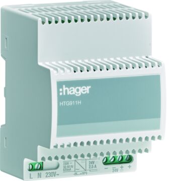 Voeding 24 Vdc 2,5 A 70 °C-HAGER
