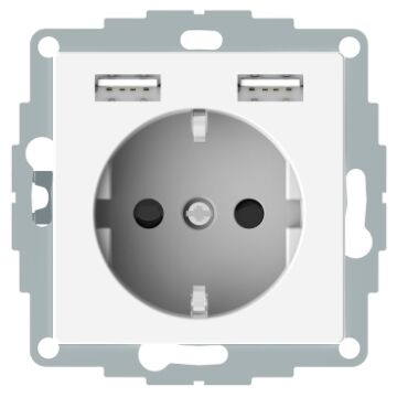 WCD 1 STOPCONTACT + 2 USB A+A INBOUW WIT-MERTEN