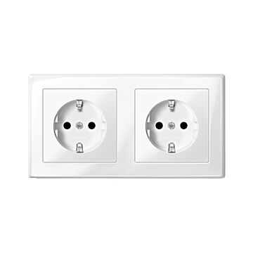 WCD 2 STOPCONTACT MET AFDEKRAND INBOUW HOR WIT-SCHNEIDER