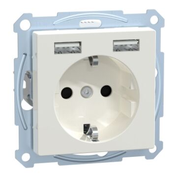 WCD 1 STOPCONTACT + 2 USB A+A INBOUW WIT-MERTEN