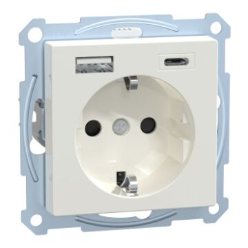 WCD 1 STOPCONTACT + 2 USB A+C INBOUW WIT-SCHNEIDERM