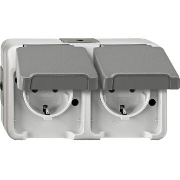 WCD 2V HORIZONTAAL IP44 GRIJS-MERTEN